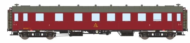 Dekas DK-876182 - H0 - Personenwagen AU 252, DSB, Ep. III